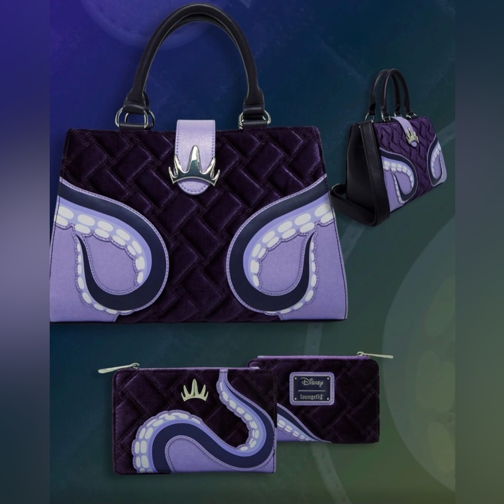 Loungefly Disney The Little Mermaid Ursula Velvet
Convertible Handbag & Wallet - Picture 3 of 10